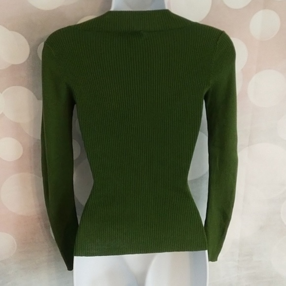 JACOB CONNEXION GREEN V NECK LONG SLEEVE XS - Picture 4 of 7